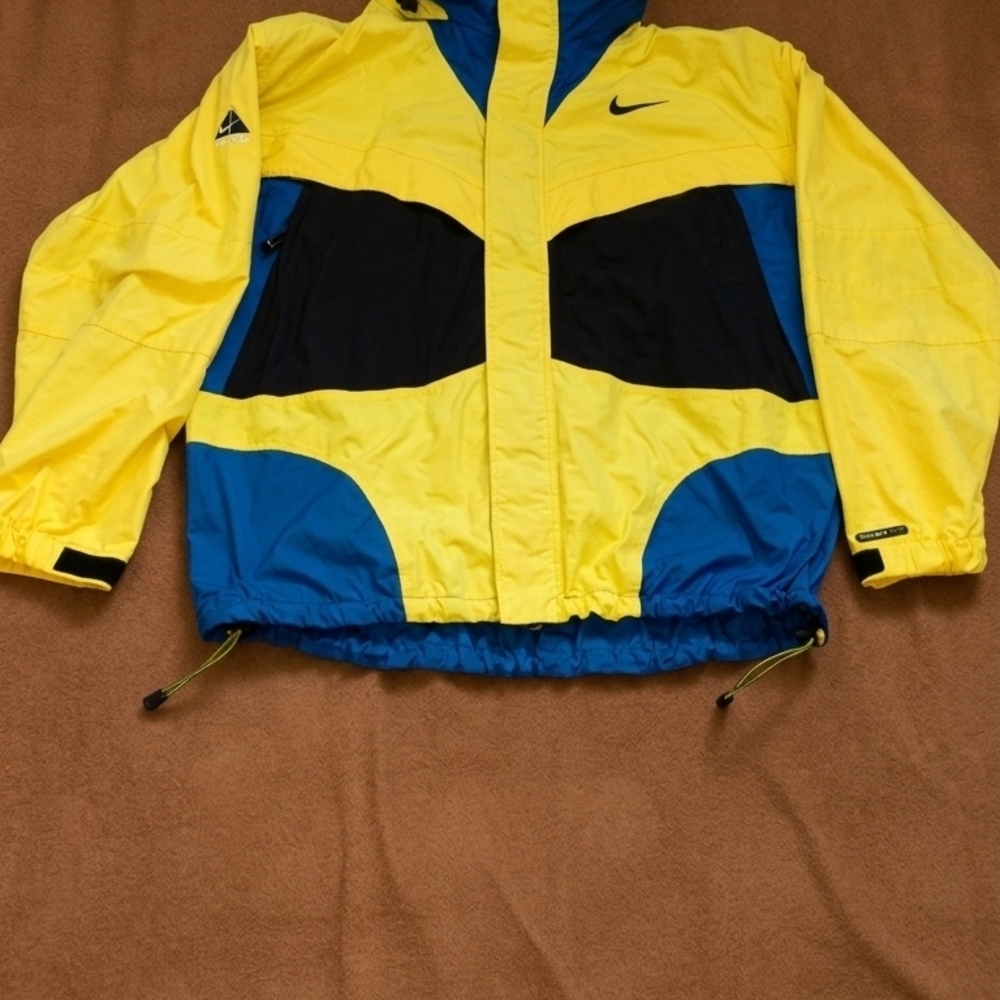 Nike Yellow and Blue Men's Jacket